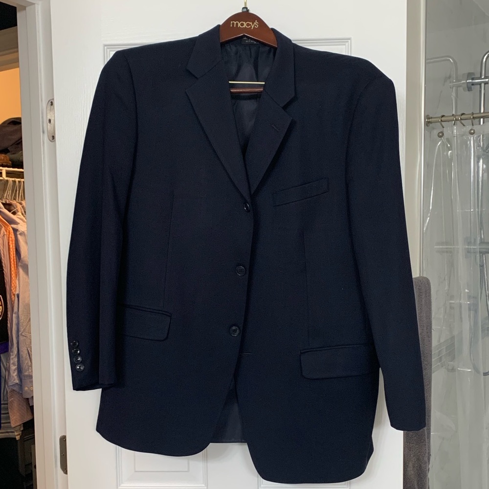 Albert Nipon 3 Bottom Navy Blue 2 Piece Suit - image 1